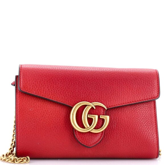 Gucci GG Marmont Chain Wallet Leather Mini reb-590-091825 - Picture 1 of 9